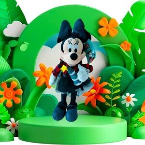 Disney Minnie Mouse Plush Door Greeter Christmas Holiday Plaid 21"  NWT